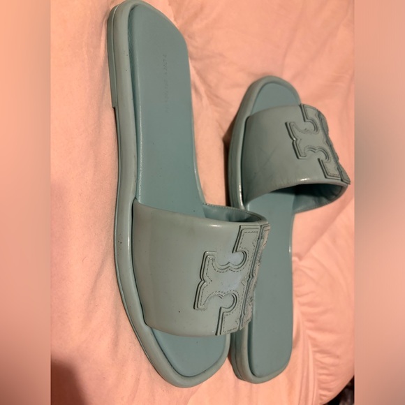 Tory Burch double t sport slide Aqua size 7 - Picture 3 of 8